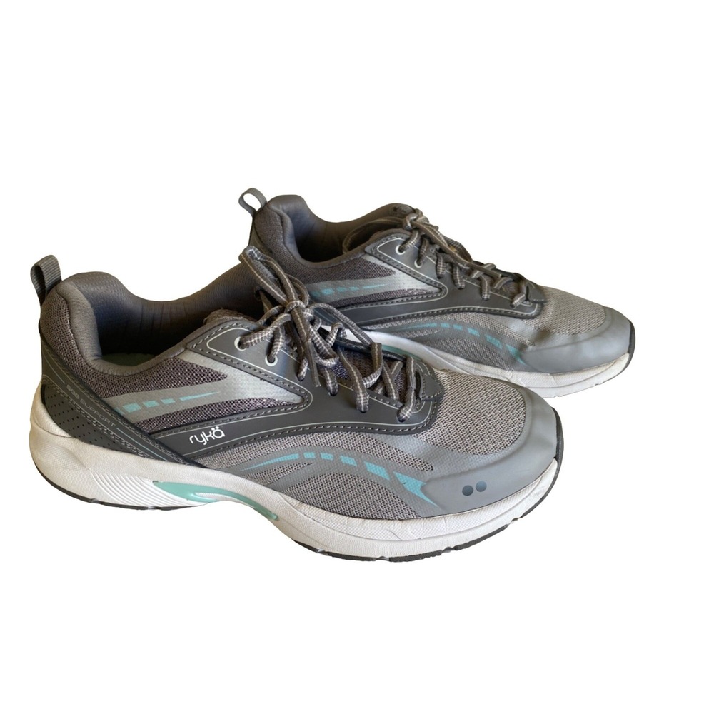 Ryka Sky Walk 2 Womens Athletic Shoes Gray/White 8.5W Leather & Mesh Upper Lace